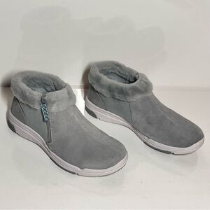 Ryka Water-Repellent Suede Faux Fur Anchorage Mid Ankle Boots